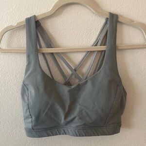 Lululemon gray racer back sports bra size 10